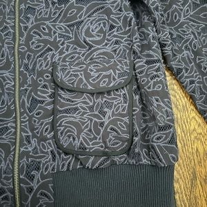 Anthropologie lace bomber jacket